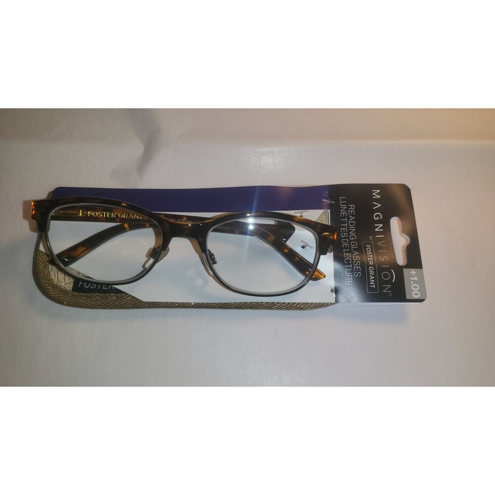 Magnivision by Foster Grant Reading Glasses with Case 1.00 Mag NWT